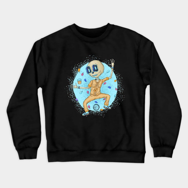 Cute Skeleton Bus Driver - Día De Los Muertos -  Mumbai City- Bus Driver Dancing Crewneck Sweatshirt by Scriptnbones